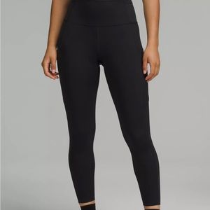 Lululemon Women Fast  Free High Rise Tight 25” Nulux BLK Black Size 4 EUC